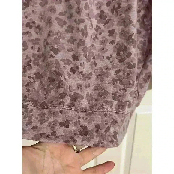 Athleta Sweatshirt Large Studio to Street Splatter Purple Print Activewear - Picture 5 of 9